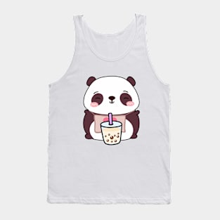 Cute Little Panda Loves Boba! Tank Top